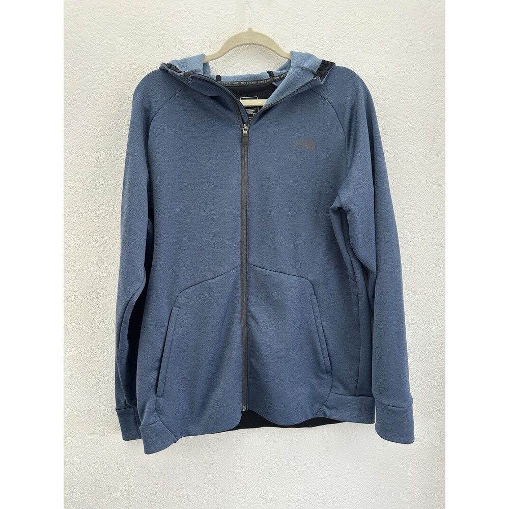 The North Face Mens Large FlashDry XD Full Zip Fleece Hoodie Jacket Blue
